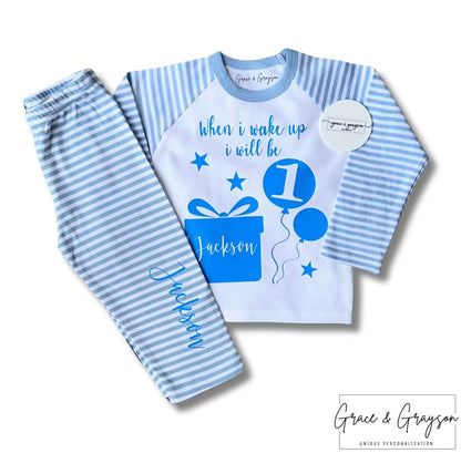 Boys Personalised Birthday Balloon Pyjamas