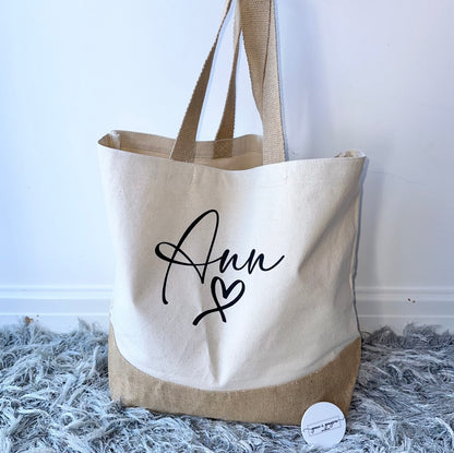 Personalised Heart Jute Bag