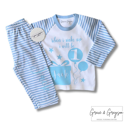 Boys Personalised Birthday Balloon Pyjamas