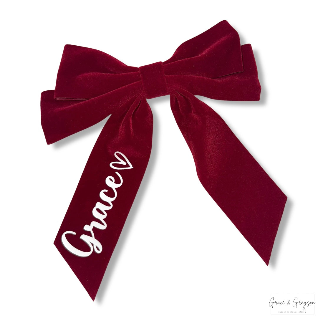 Red Velvet Large Hair Bow