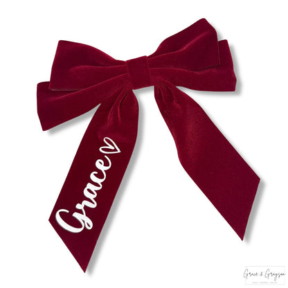 Red Velvet Large Hair Bow