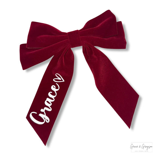 Red Velvet Large Hair Bow