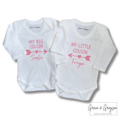 Matching Big & Little Cousin Baby Vests