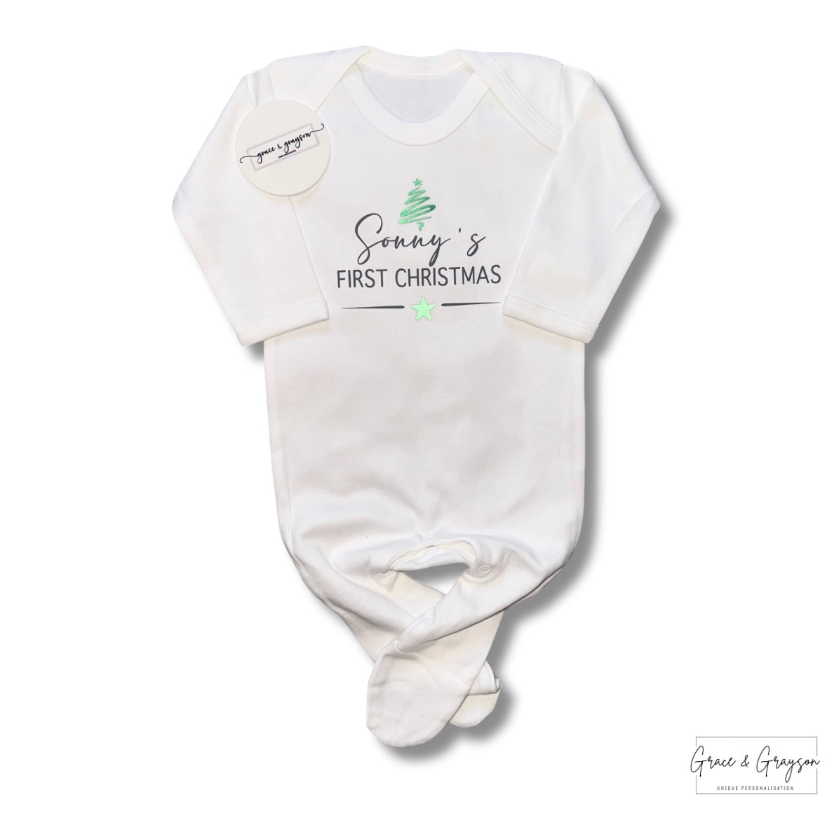 Personalised First Christmas Baby Grow