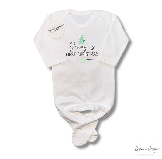 Personalised First Christmas Baby Grow
