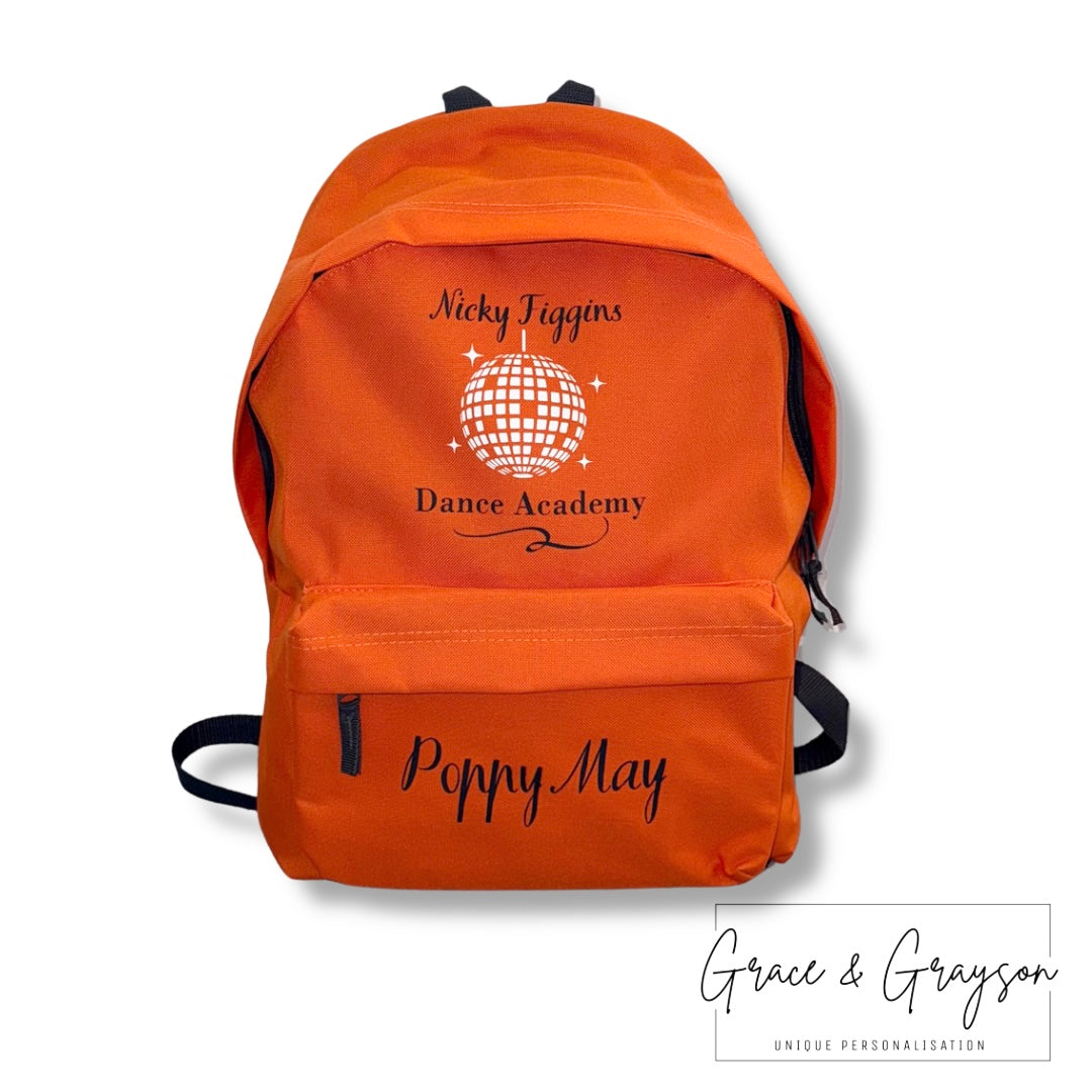 Nicky Figgins Dance Academy Orange Backpack