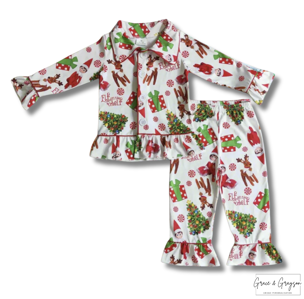 Girls Elf On The Shelf Pyjamas