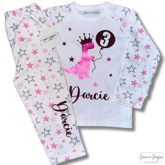 Personalised Birthday Dinosaur Pyjamas
