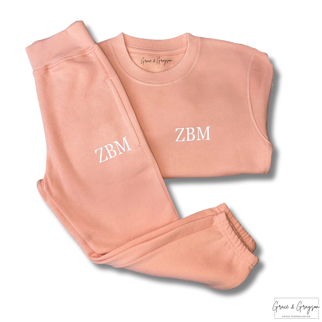 Personalised Dusty Pink Initial Tracksuit