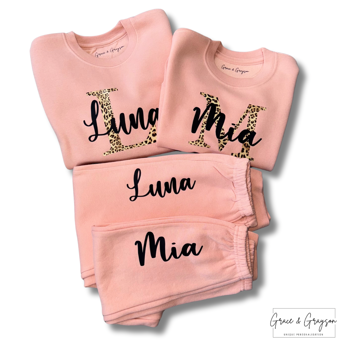 Personalised Dusty Pink Name & Initial Tracksuit