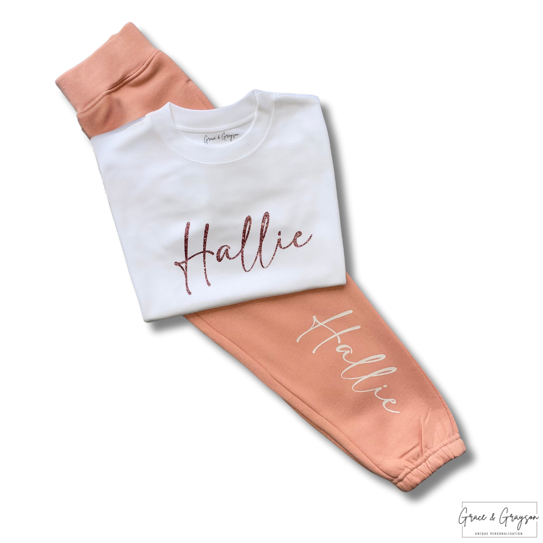 Personalised Dusty Pink T-Shirt & Joggers