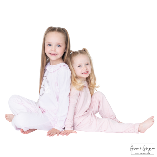 Girls Personalised Frill Pyjamas 