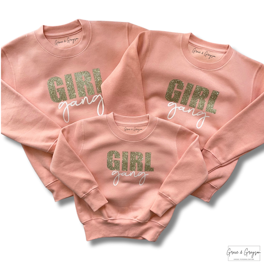 Girls Personalised Girl Gang Sweatshirt