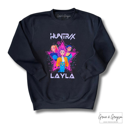 Girls Personalised Huntrix K-Pop Demon Hunters Sweatshirt