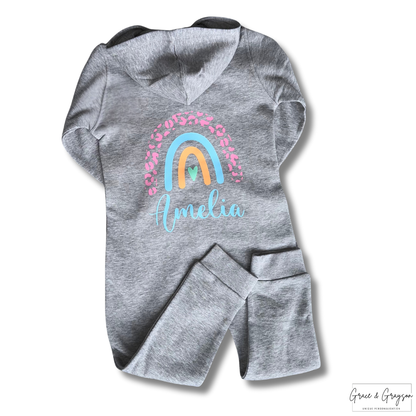Girls Personalised Rainbow Onesie