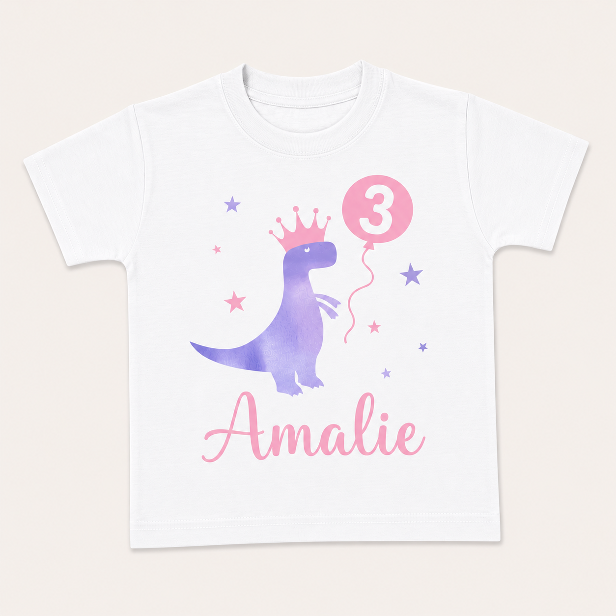Girls personalised dinosaur birthday t-shirt  — Grace & Grayson