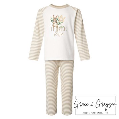 Personalised When I Wake Up Neutral Bunny Pyjamas