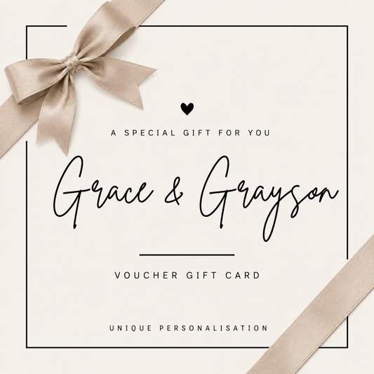 Grace & Grayson personalised gift voucher card