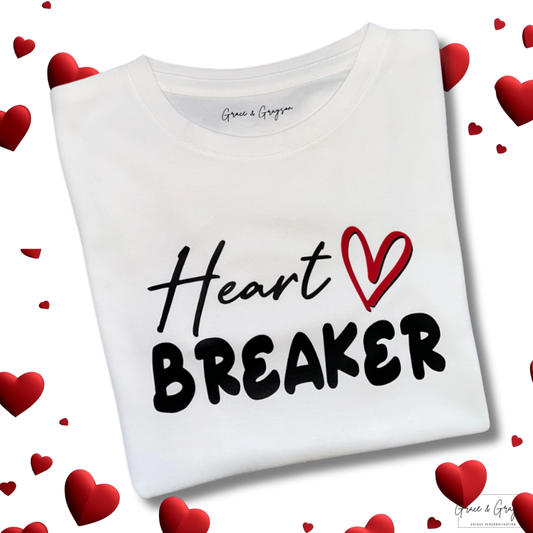 Personalised Valentines Heart Breaker T-Shirt