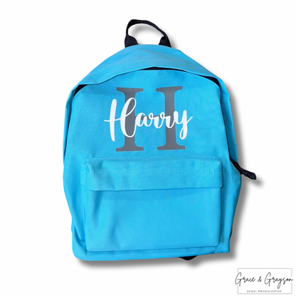 Kids Name & Initial Bigger Backpack