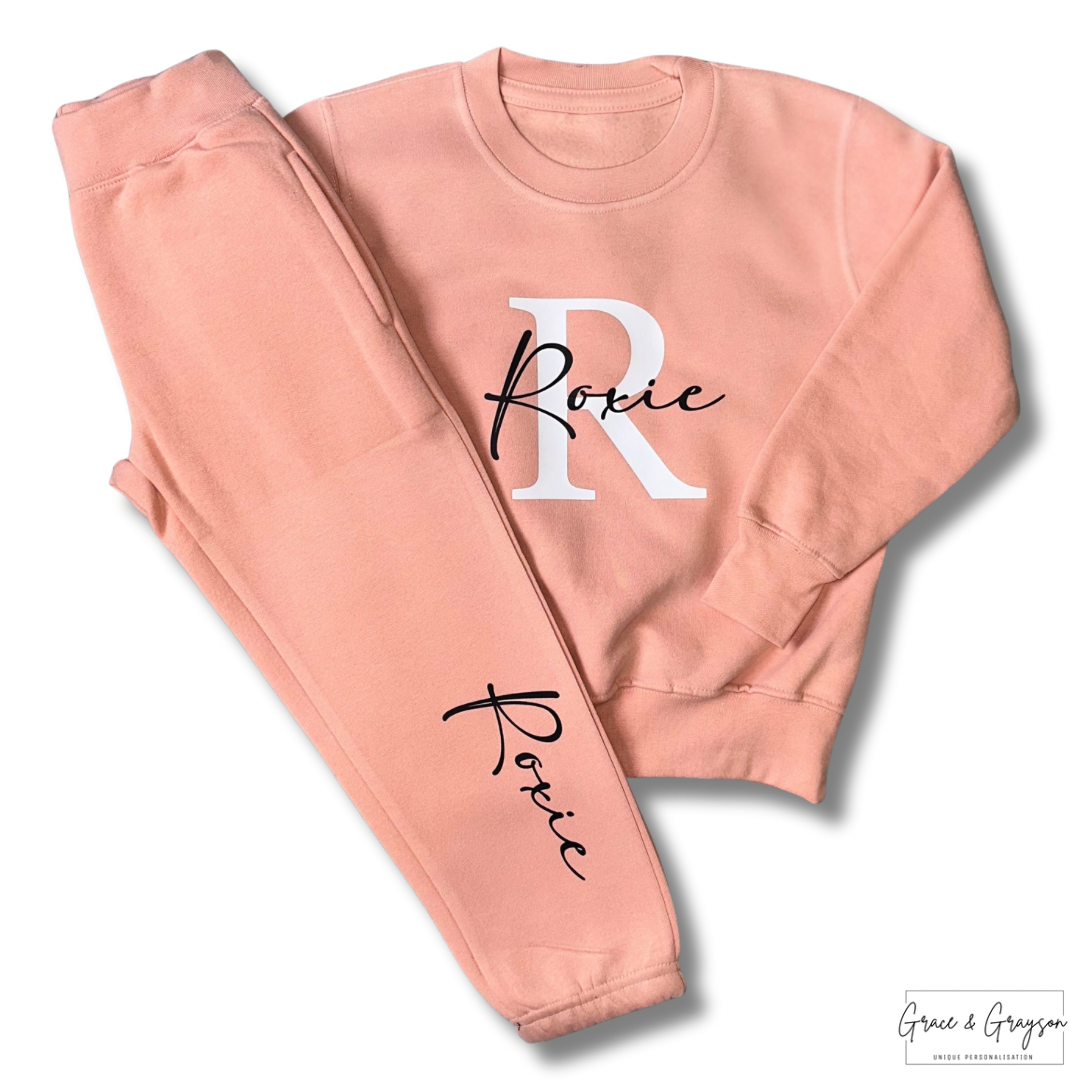 Personalised Dusty Pink Name & Initial Tracksuit