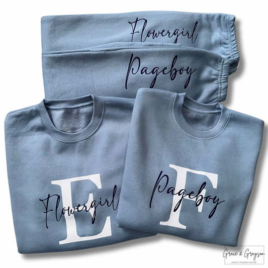 Personalised Dusty Blue Pageboy/Flowergirl Tracksuit