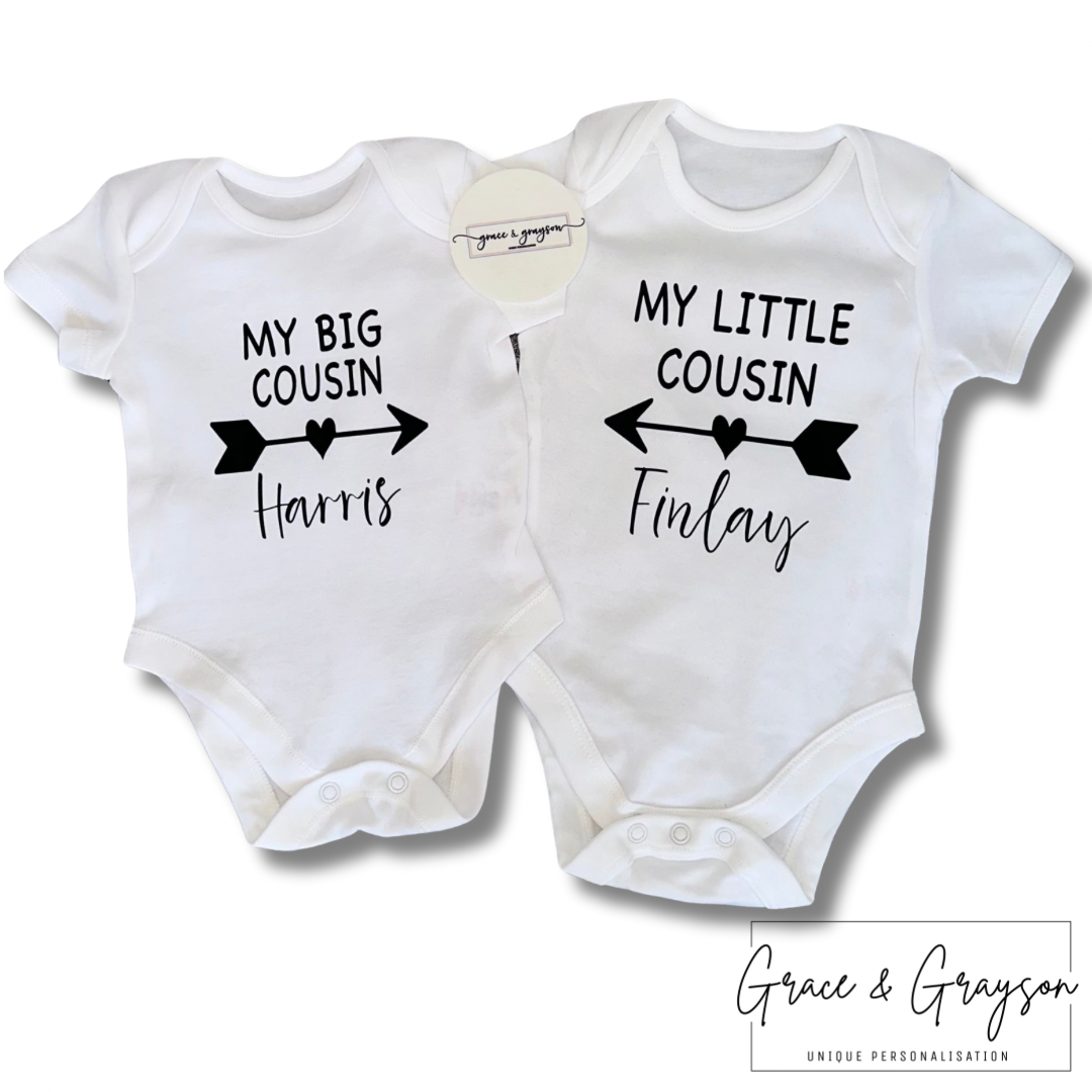 Matching Big & Little Cousin Baby Vests