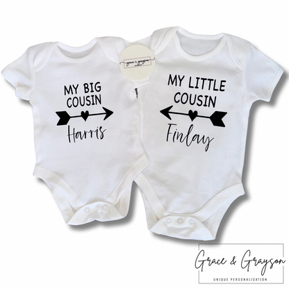 Matching Big & Little Cousin Baby Vests