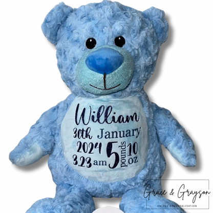 Personalised Birth Teddy Bear