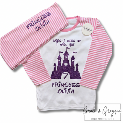 Personalised Birthday Princess Castle Pyjamas