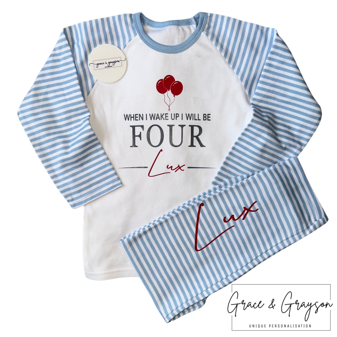 Personalised When I Wake Up Boys Birthday Pyjamas