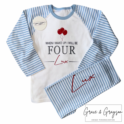 Personalised When I Wake Up Boys Birthday Pyjamas