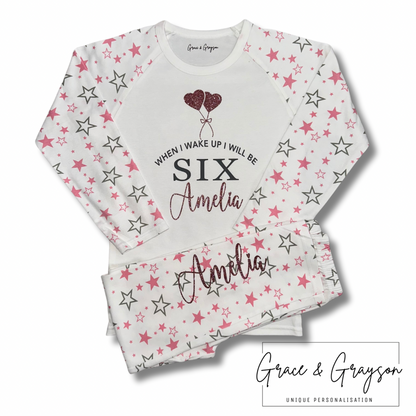 Personalised When I Wake Up Girls Birthday Pyjamas