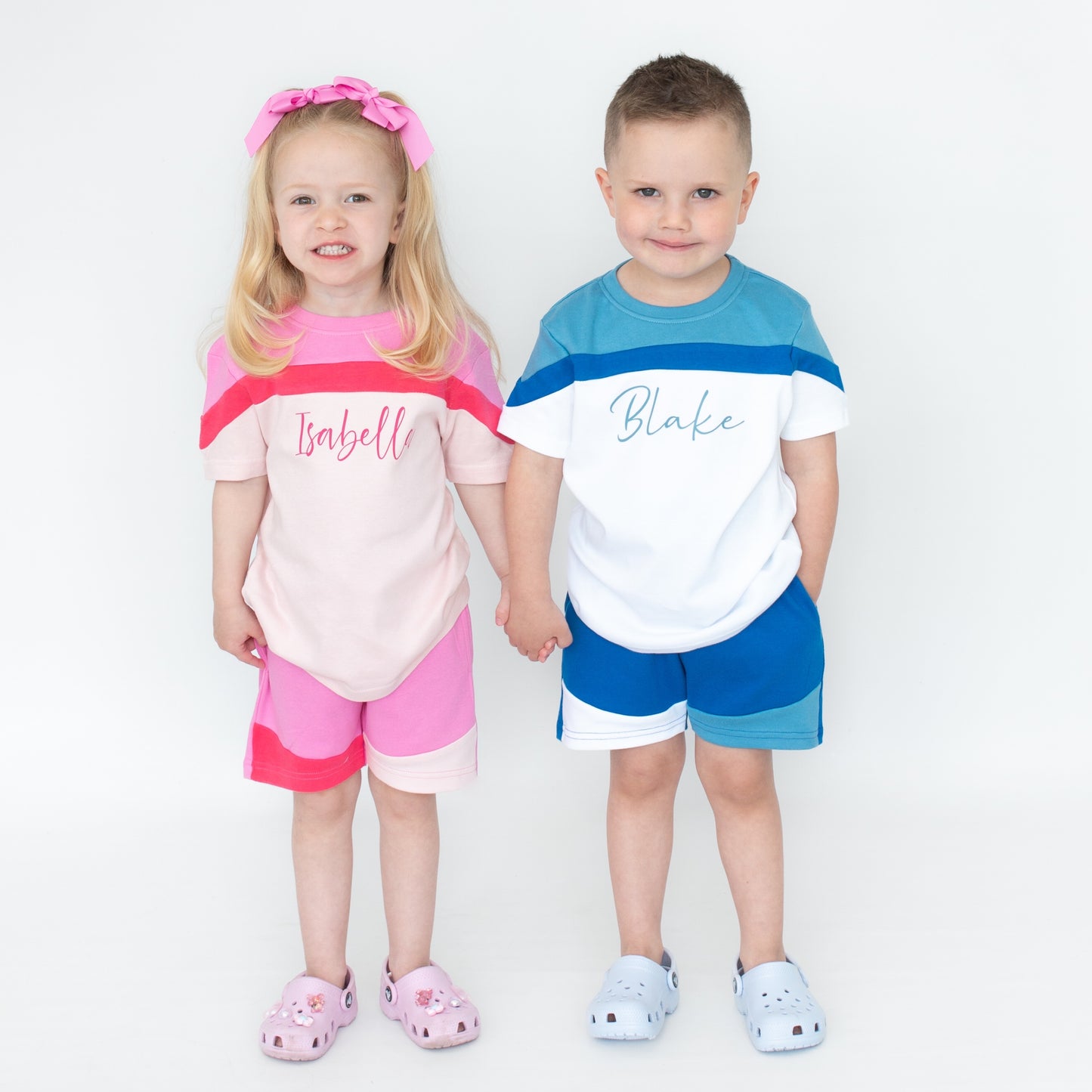 Blue Mix Shorts & T-Shirt Set
