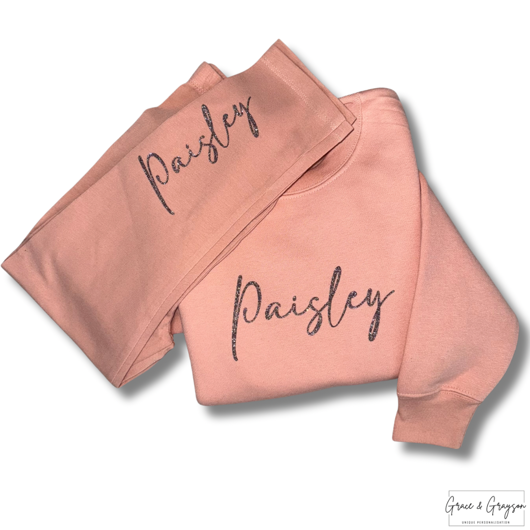 Personalised Dusty Pink Sweater & Leggings Set