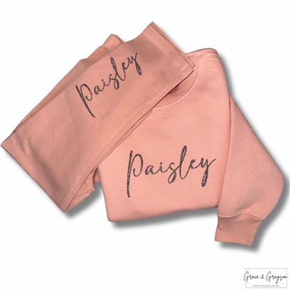 Personalised Dusty Pink Sweater & Leggings Set