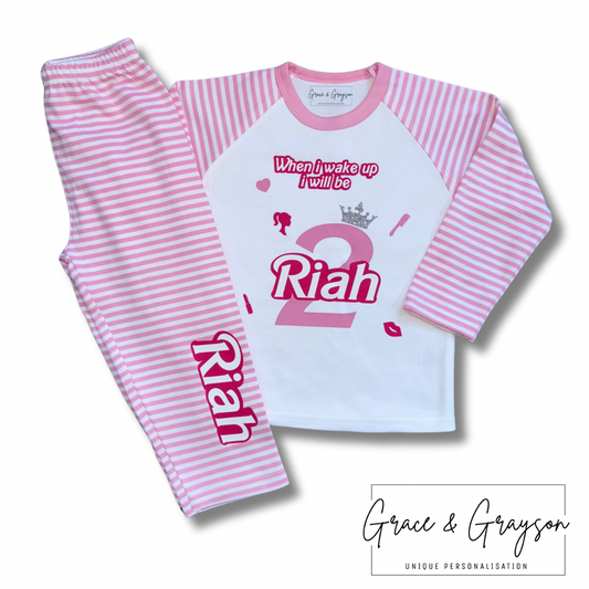Personalised When I Wake Up Birthday Barbie Pyjamas