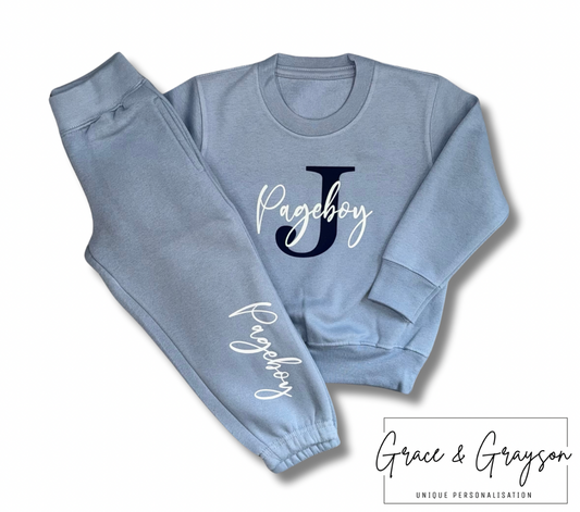 Personalised Dusty Blue Pageboy/Flowergirl Tracksuit