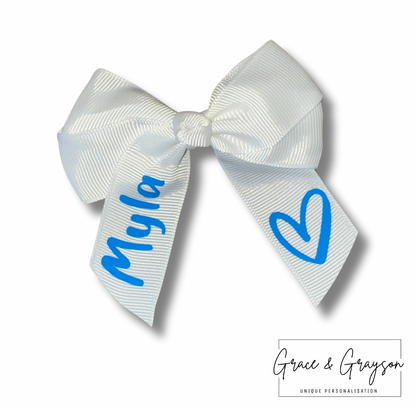 Personalised Heart Hair Bows