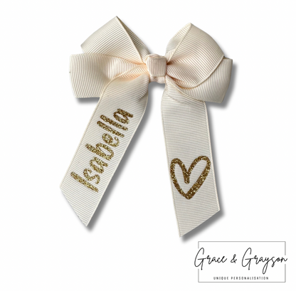 Personalised Heart Hair Bows