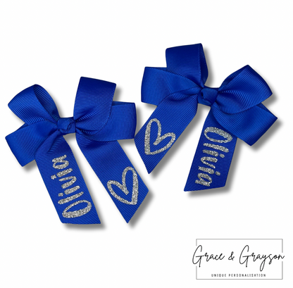Personalised Heart Hair Bows