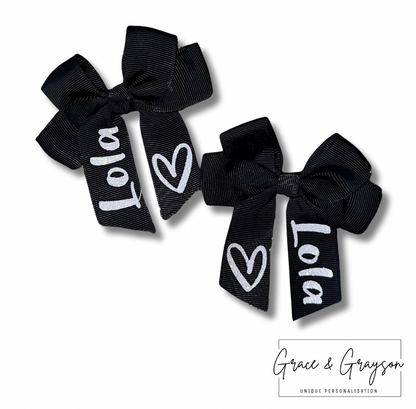 Personalised Heart Hair Bows