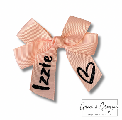 Personalised Heart Hair Bows