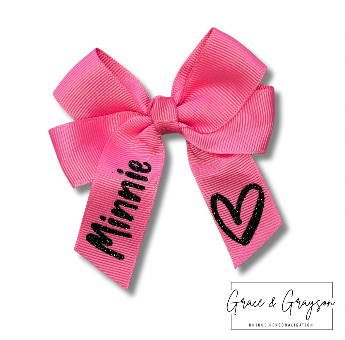 Personalised Heart Hair Bows