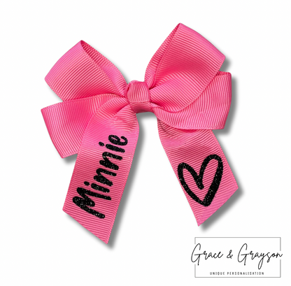 Personalised Heart Hair Bows
