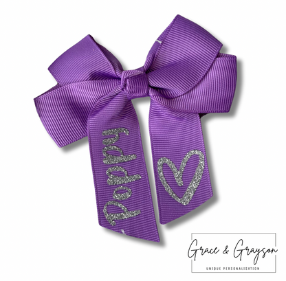 Personalised Heart Hair Bows