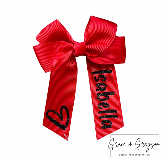 Personalised Heart Hair Bows