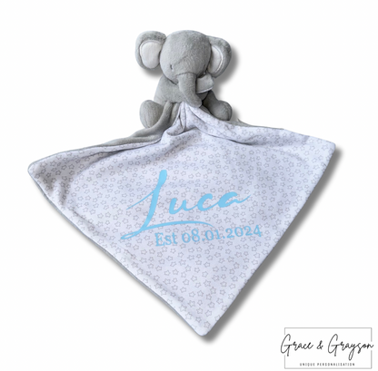 Personalised Grey Elephant Comforter
