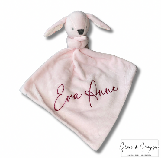Personalised Pink Bunny Comforter