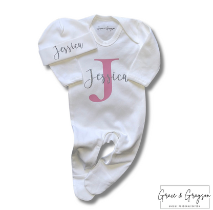 Name & Initial Baby Grow Set